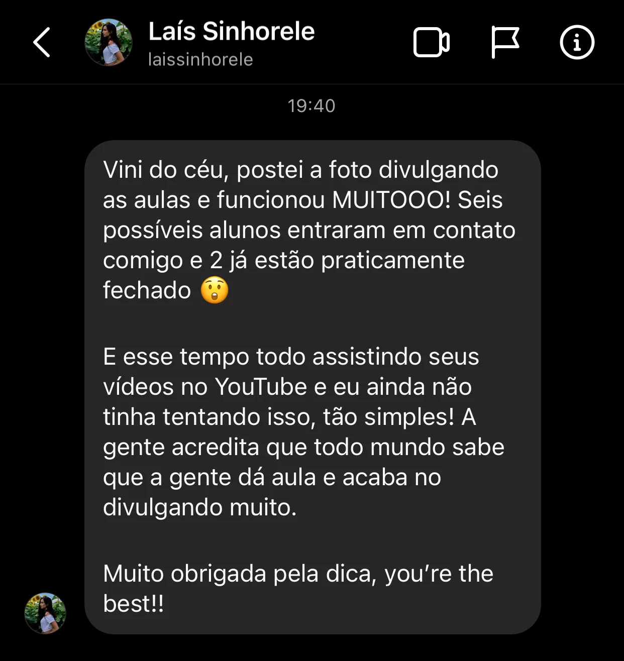 Depoimento de aluno da DeProfPraProf