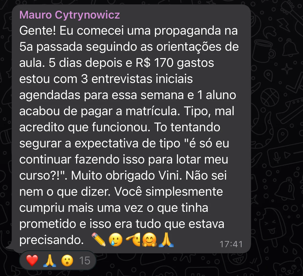 Depoimento de aluno da DeProfPraProf