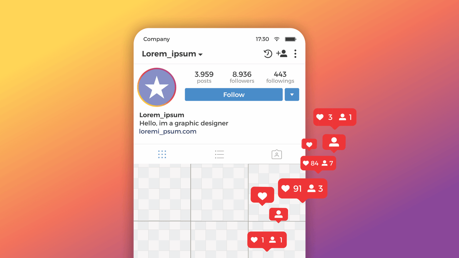 Modelo de Instagram para Professores